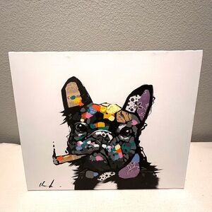 Colorful Bulldog Canvas Art